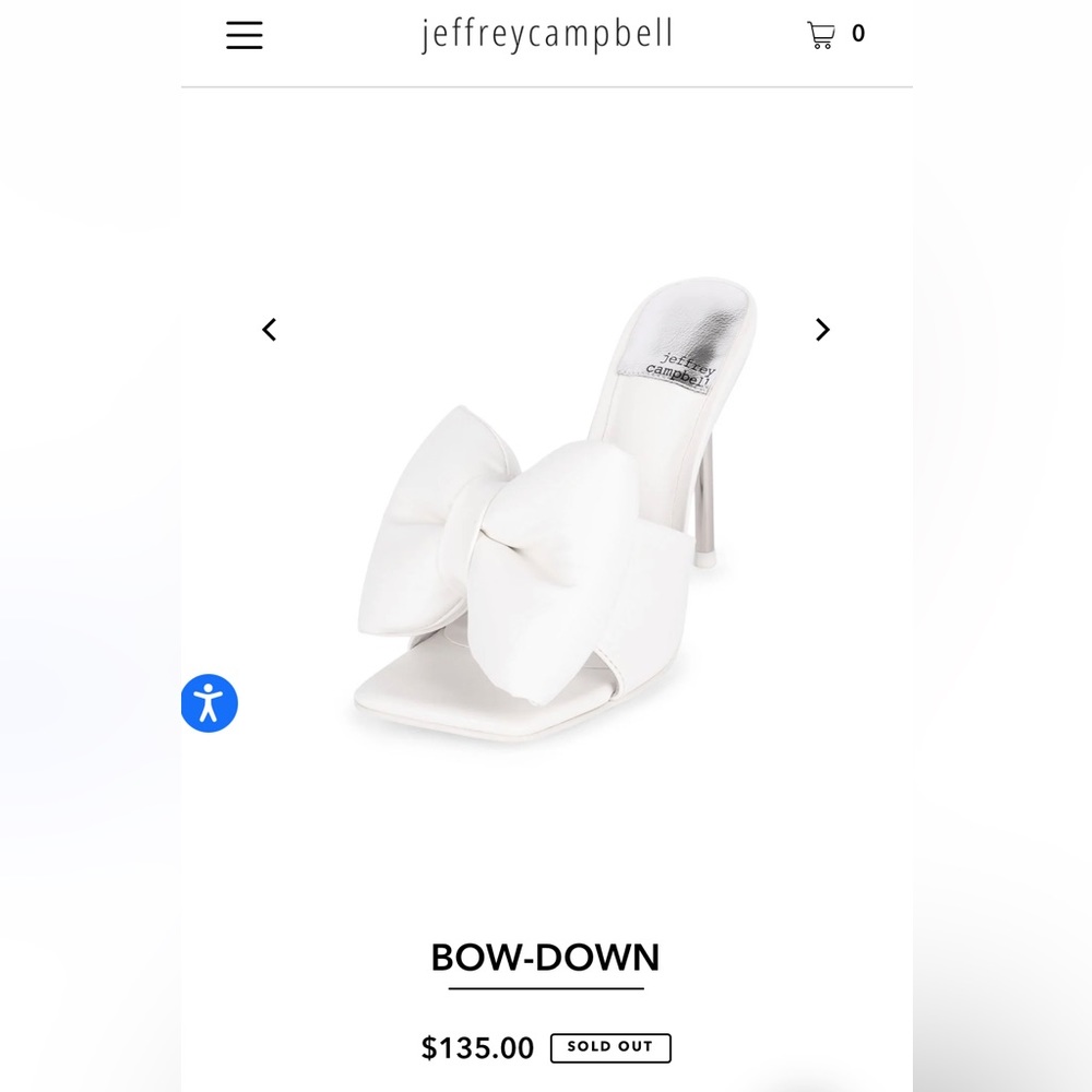 JEFFREY CAMPBELL white bow leather heels
